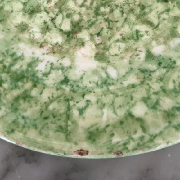 TIFFANY & CO STANGL Spongeware Hand Painted Green Caughley Plate Green … - Picture 12 of 14